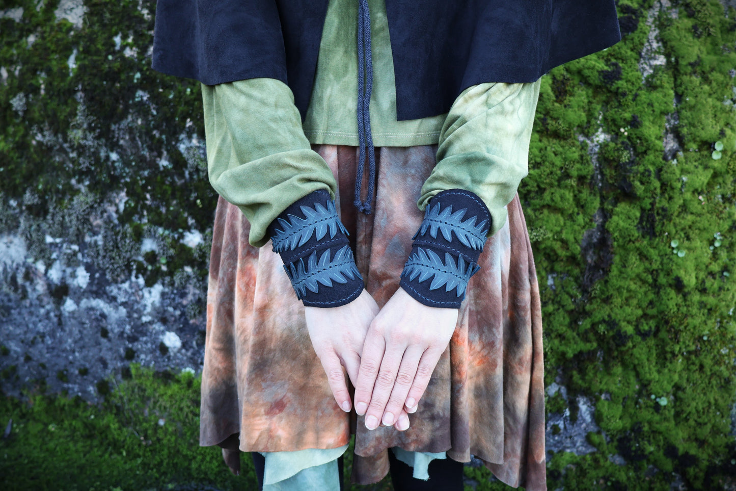 Fern Cape and Bracers Set - Size XS / S / M