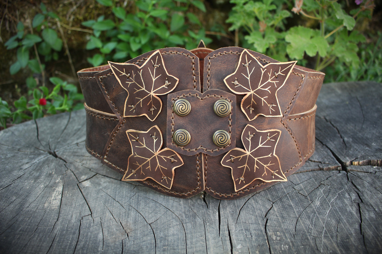 Ivy Corset and Bracers - Vintage Brown