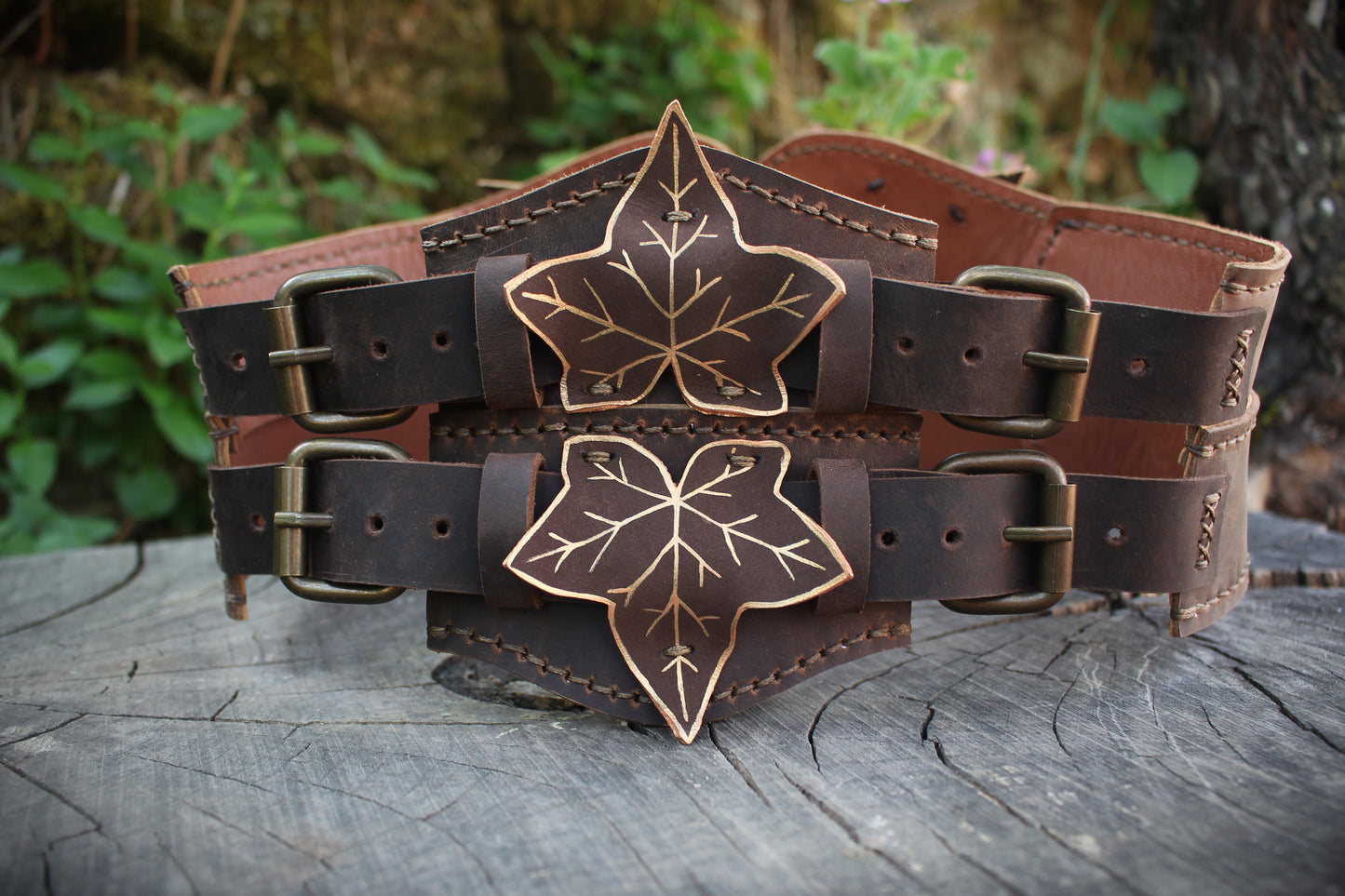 Ivy Corset and Bracers - Vintage Brown