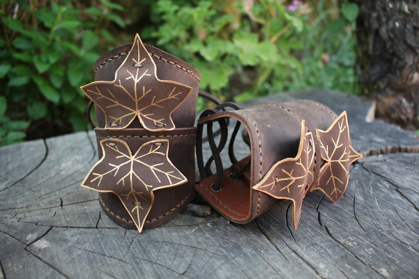 Ivy Corset and Bracers - Vintage Brown