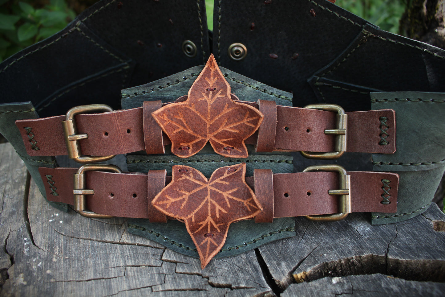 Ivy Corset and Bracers  - Deep Green