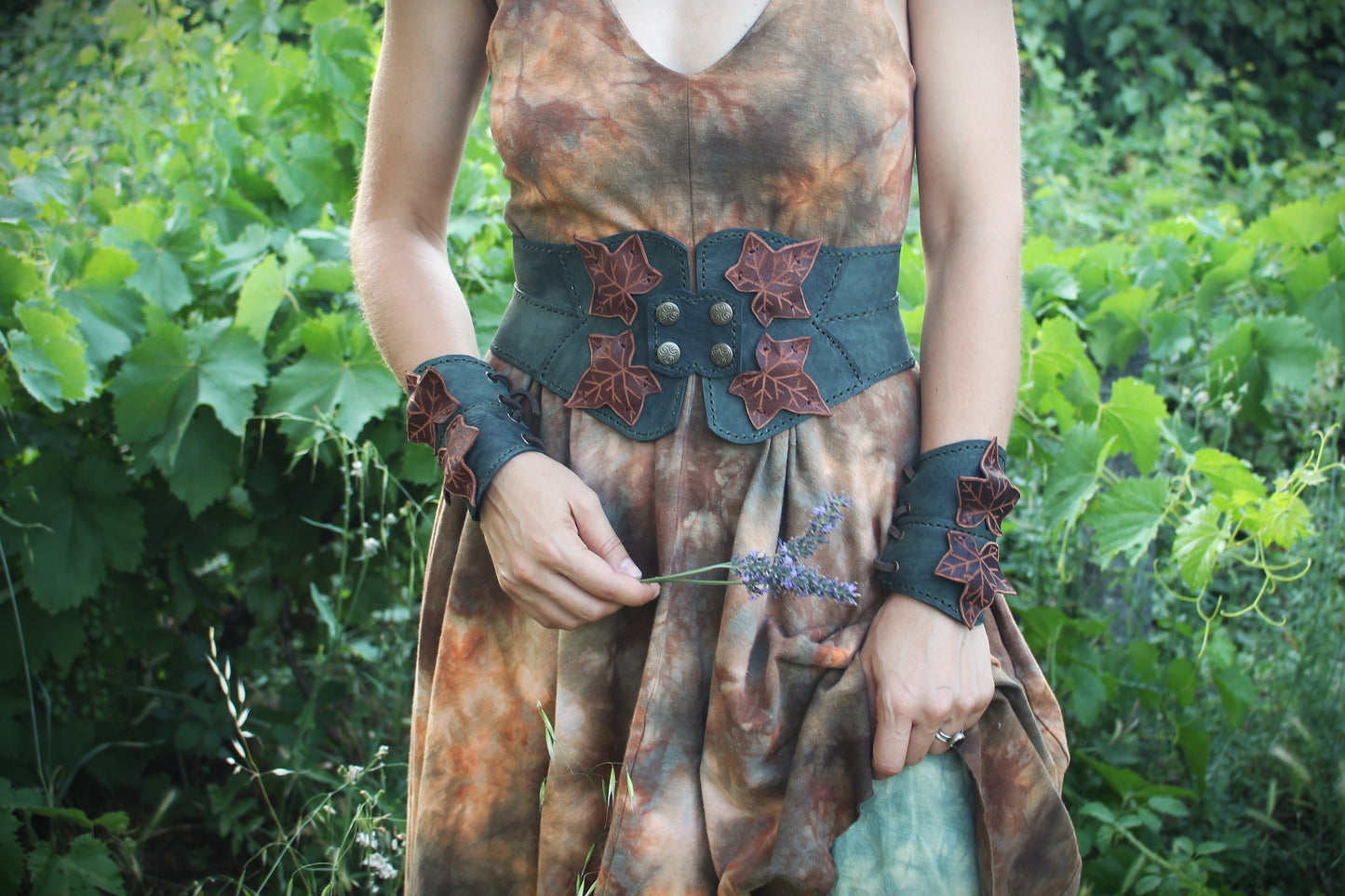 Ivy Corset and Bracers  - Deep Green