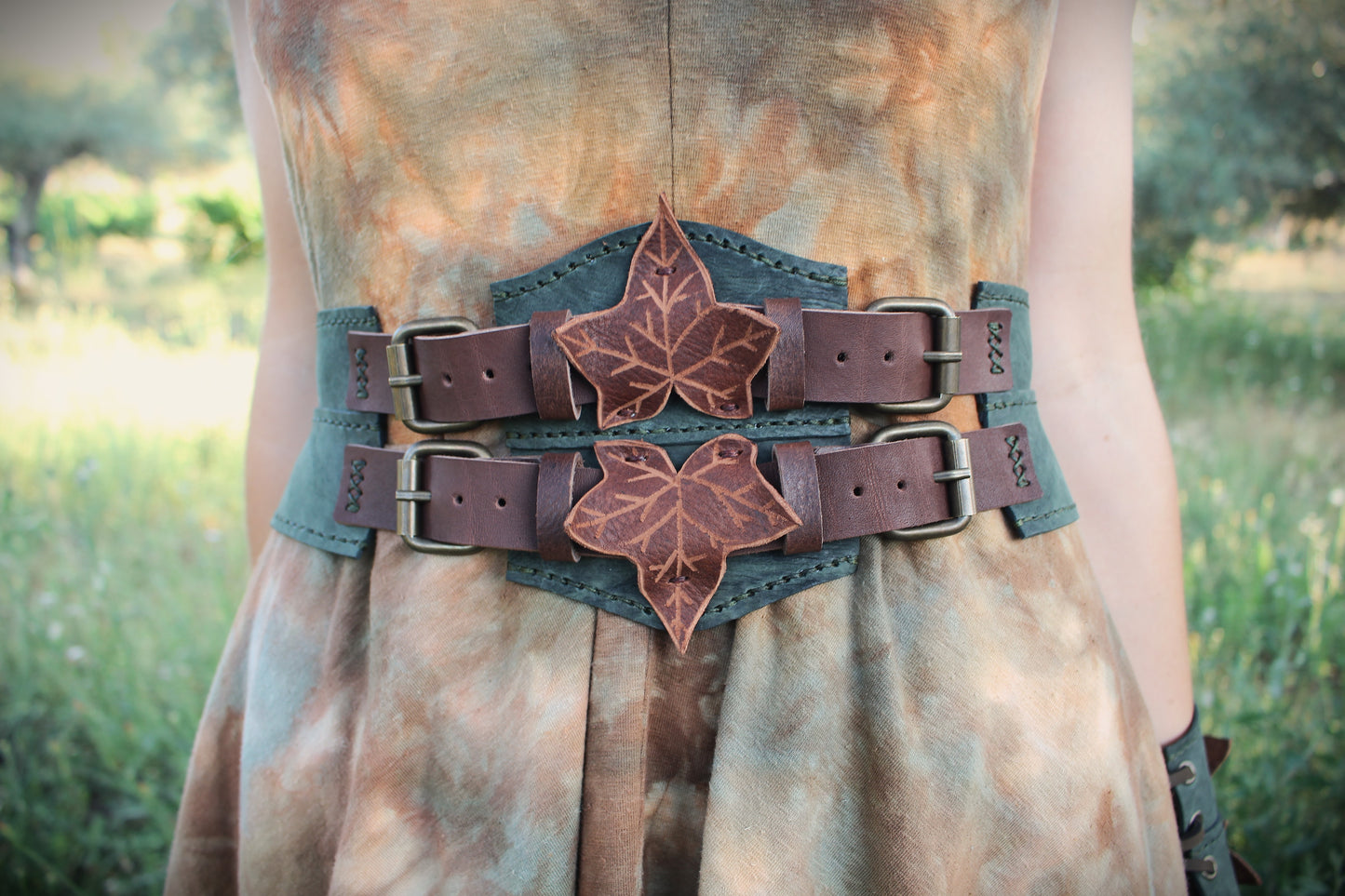 Ivy Corset and Bracers  - Deep Green