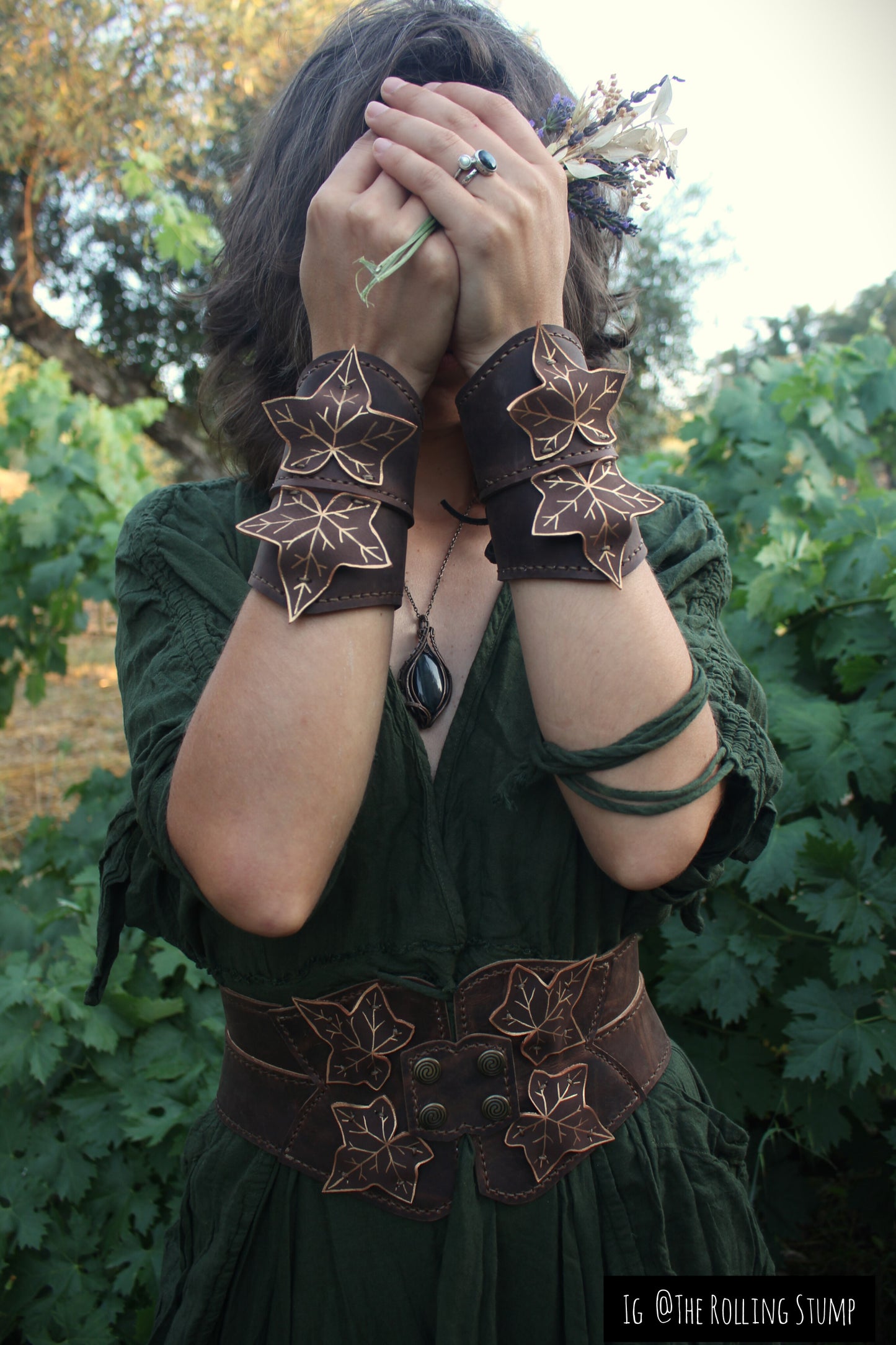 Ivy Corset and Bracers - Vintage Brown
